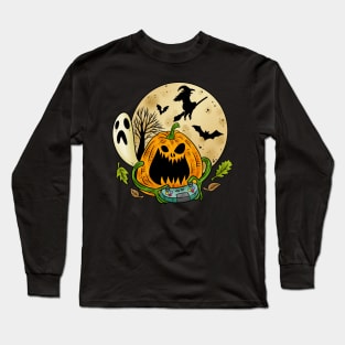 Halloween Pumpkin Gamer Long Sleeve T-Shirt